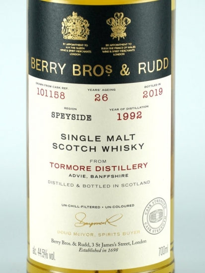 BB&R Tormore 26 Year Old 1992