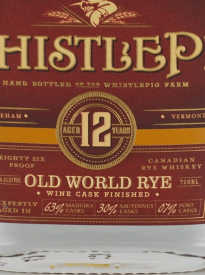 WhistlePig 12 Year Old Old World Rye