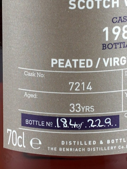 Benriach 33 Year Old 1985 Batch 1