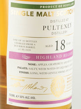 Load image into Gallery viewer, Old Malt Cask Pulteney 18 Year Old 2002