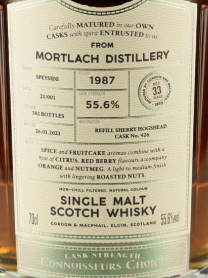 Connoisseur's Choice Cask Strength Mortlach 33 Year Old 1987