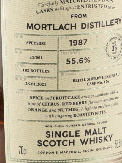 Connoisseur's Choice Cask Strength Mortlach 33 Year Old 1987