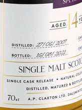 Load image into Gallery viewer, Claxton's Exclusives Mannochmore 14 Year Old 2007 54.3% - image 3
