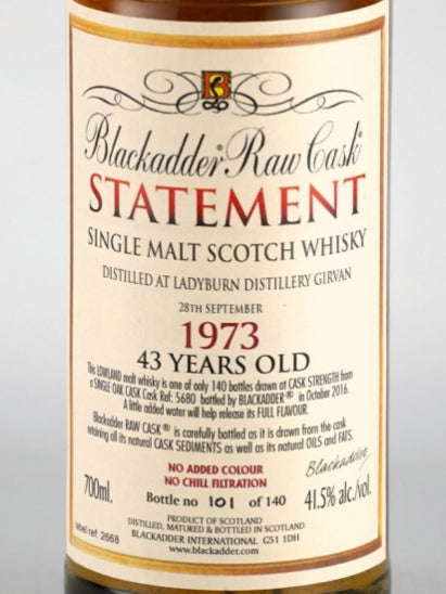 Black Adder Statement Ladyburn 43 Year Old 1973