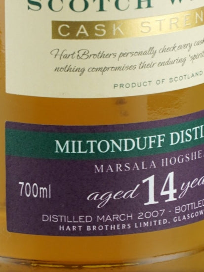 Hart Brothers Finest Collection Miltonduff 14 Year Old 2007