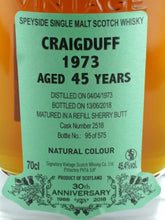 Load image into Gallery viewer, Signatory Craigellachie 45 Year Old 1973 30th Anniversary