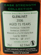 Load image into Gallery viewer, Signatory Glenlivet 15 Year Old 2006