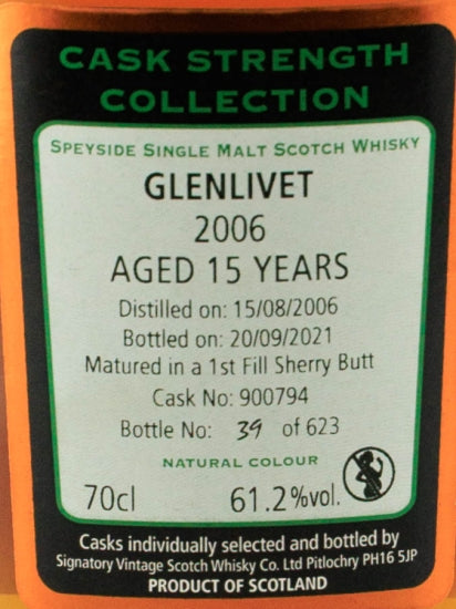 Signatory Glenlivet 15 Year Old 2006