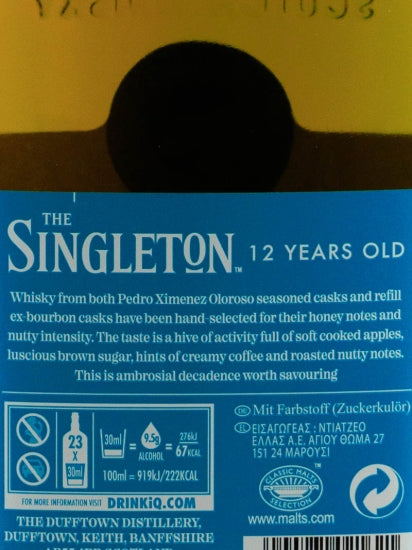 Singleton 12 Years [Authorized Import]