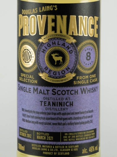 Provenance Teaninich 8 Year Old 2012