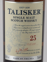 Load image into Gallery viewer, Talisker 25 Year Old 2020 Release Lot 0296