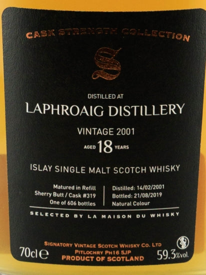 Signatory Laphroaig 18 Year Old 2001 for LMDW