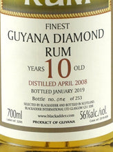 Load image into Gallery viewer, Black Adder Raw Cask Guyana Diamond Rum 10 Year Old 2008