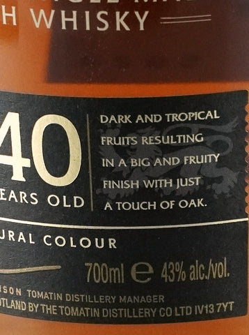Tomatin 40 Years Old
