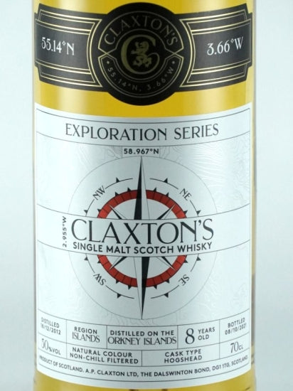 Claxstons Exploration Orkney Single Malt 8 Years Old 2012