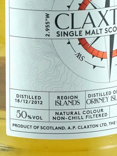 Claxstons Exploration Orkney Single Malt 8 Years Old 2012