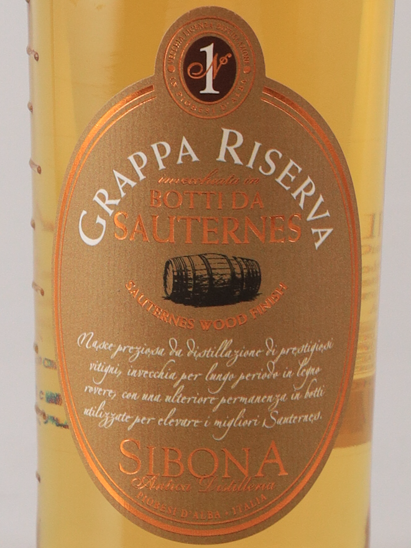 Sibona Grappa Sauternes Wood Finish