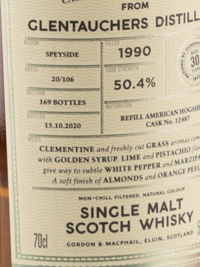 Connoisseur's Choice Cask Strength Glentauchers 30 Years Old 1990