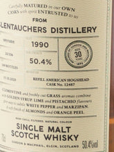 Load image into Gallery viewer, Connoisseur's Choice Cask Strength Glentauchers 30 Years Old 1990