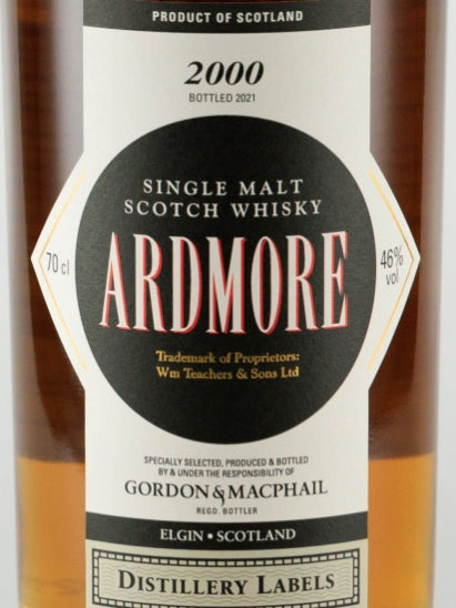 Gordon & MacPhail Distillery Label Ardmore 2000/2021