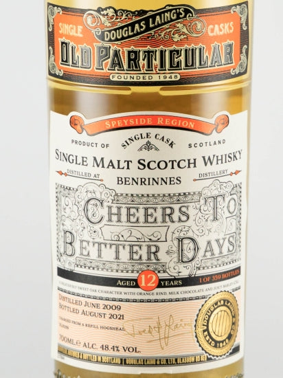 Old Particular Cheers to Better Days Benrinnes 12 Years Old 2009