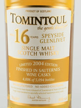 Load image into Gallery viewer, Tomintoul 16 Years Old 2004