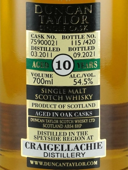 Duncan Taylor Single Cask Craigellachie 10 Years Old 2011