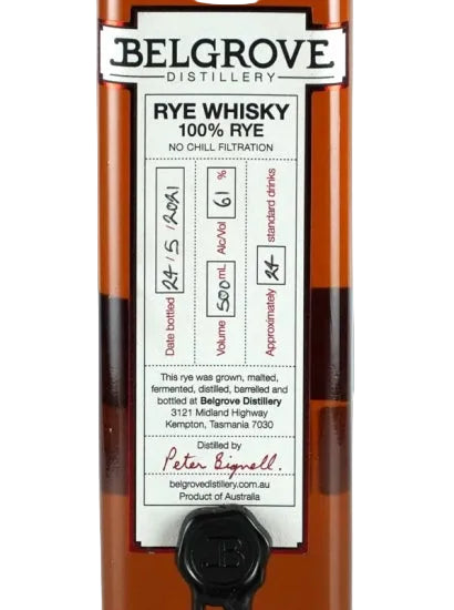 Belgrove Rye Whiskey Cask Strength