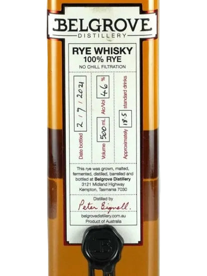 Belgrove Rye Whiskey