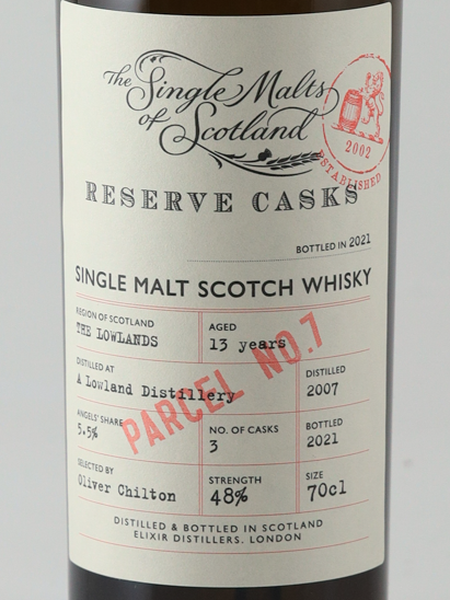 The Single Malts of Scotland Reserve Cask lowland 13 Years Old 2007