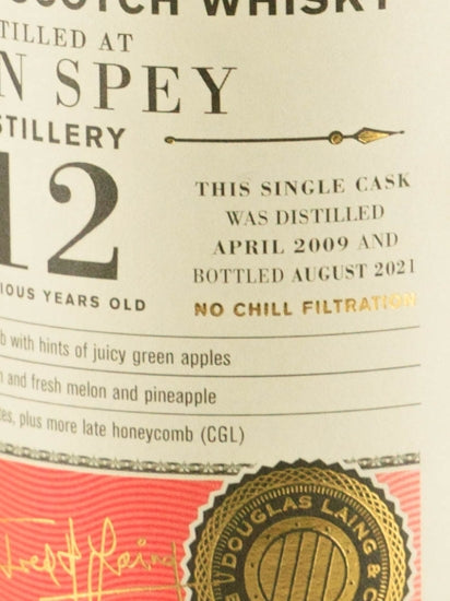 Old Particular Glen Spey 12 Years Old 2009