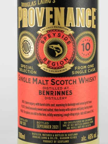 Provenance Benrinnes 10 Years Old 2011