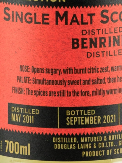 Provenance Benrinnes 10 Years Old 2011