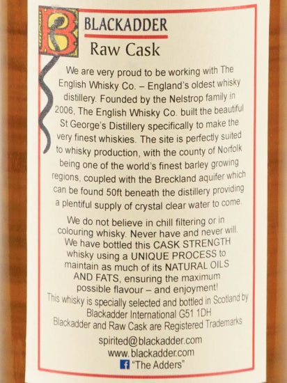 Black Adder Raw Cask The English 10 Years Old