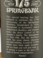 Load image into Gallery viewer, Springbank 12 Years Old 175th Anniversary