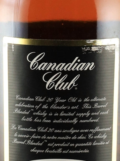 Canadian Club 20 Years Old Black Label