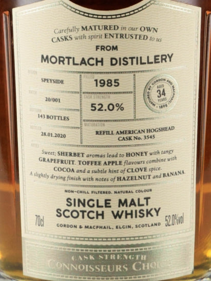 Connoisseur's Choice Cask Strength Mortlach 34 Years Old 1985