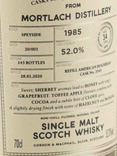 Connoisseur's Choice Cask Strength Mortlach 34 Years Old 1985