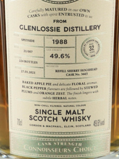 Connoisseur's Choice Cask Strength Glenlossie 32 Years Old 1988
