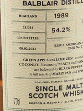 Load image into Gallery viewer, Connoisseur's Choice Cask Strength Balblair 31 Years Old 1989