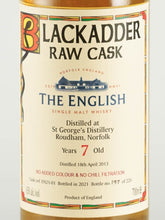Load image into Gallery viewer, Black Adder Raw Cask The English 7 Years Old 2013