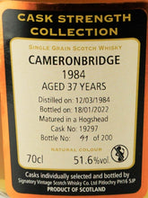 Load image into Gallery viewer, Signatory Vintage Cameronbridge 37 Years Old 1984