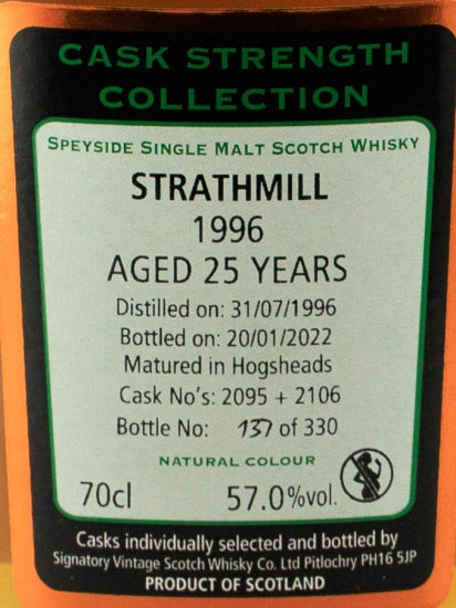 Signatory Vintage Strathmill 25 Years Old 1996