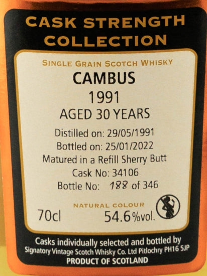 Signatory Vintage Cambus 30 Years Old 1991