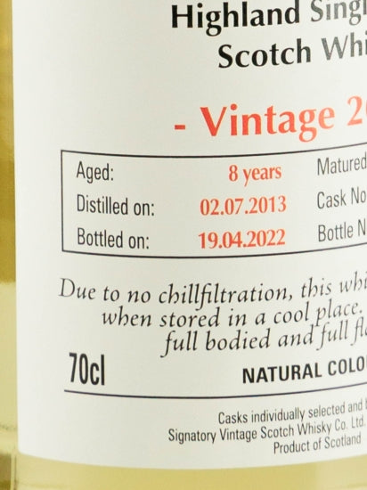Signatory Vintage Ben Nevis 8 Years Old 2013