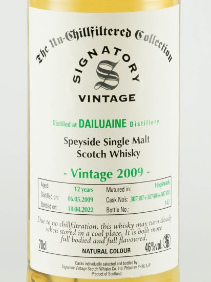 Signatory Vintage Dailuaine 12 Years Old 2009