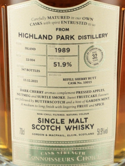Connoisseur's Choice Cask Strength Highland Park 32 Year Old 1989