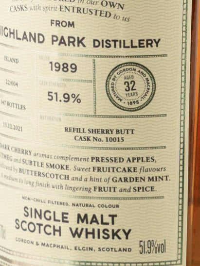Connoisseur's Choice Cask Strength Highland Park 32 Year Old 1989