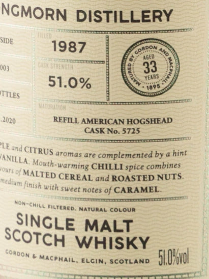 Connoisseur's Choice Cask Strength Longmorn 33 Year Old 1987