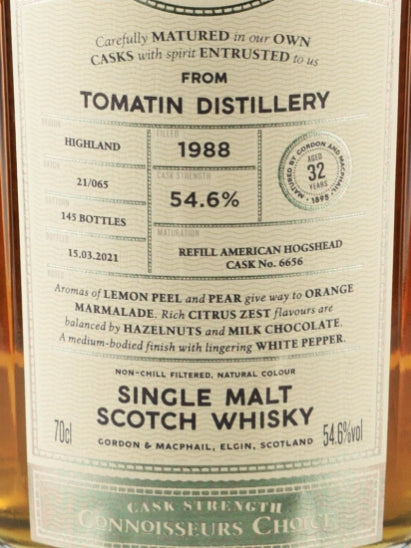 Connoisseur's Choice Cask Strength Tomatin 32 Year Old 1988